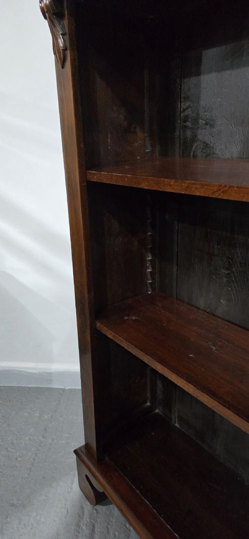 VICTORIAN MAHOGANY OPEN ADJUSTABLE LIBRARY BOOKCASE - ADDITIONAL PHOTO 8