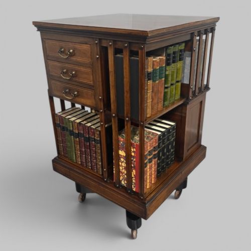 MAHOGANY REVOLVING BOOKCASE BY MAPLES