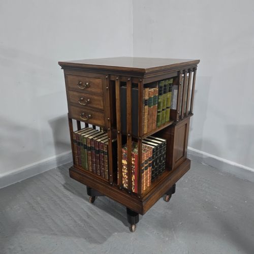 MAHOGANY REVOLVING BOOKCASE BY MAPLES - ADDITIONAL PHOTO 2