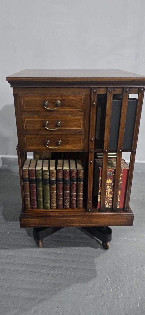 MAHOGANY REVOLVING BOOKCASE BY MAPLES - ADDITIONAL PHOTO 3