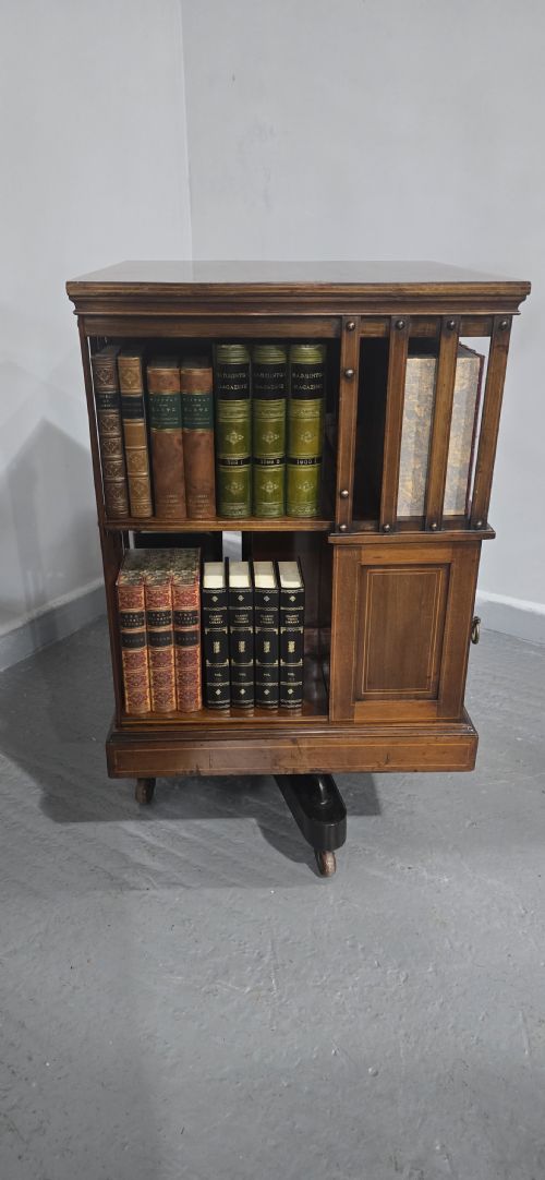 MAHOGANY REVOLVING BOOKCASE BY MAPLES - ADDITIONAL PHOTO 5
