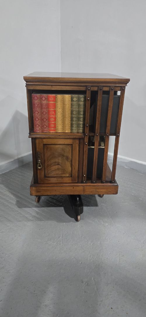 MAHOGANY REVOLVING BOOKCASE BY MAPLES - ADDITIONAL PHOTO 6