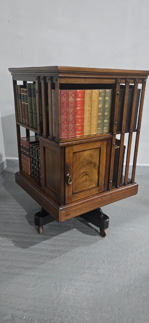 MAHOGANY REVOLVING BOOKCASE BY MAPLES - ADDITIONAL PHOTO 7