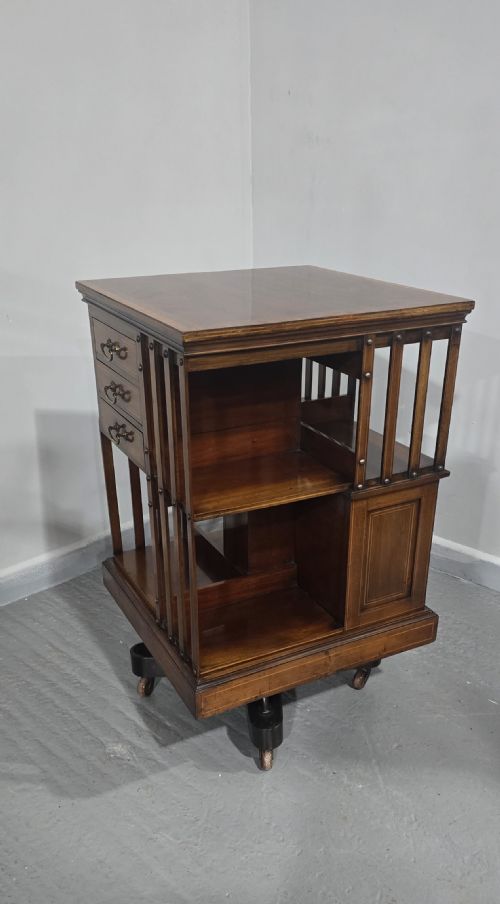 MAHOGANY REVOLVING BOOKCASE BY MAPLES - ADDITIONAL PHOTO 11