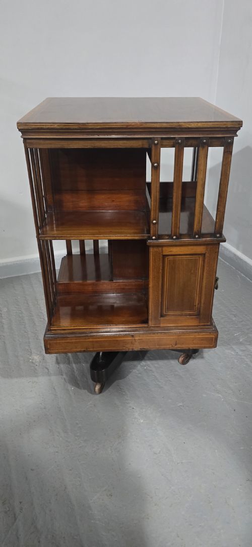 MAHOGANY REVOLVING BOOKCASE BY MAPLES - ADDITIONAL PHOTO 12