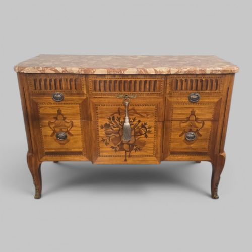 SUPERB FRENCH INLAID COMMODE CHEST OF DRAWERS