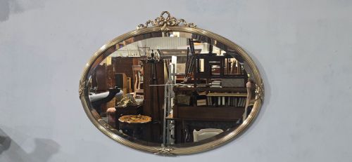 VICTORIAN OVAL BRASS MIRROR - ADDITIONAL PHOTO 1