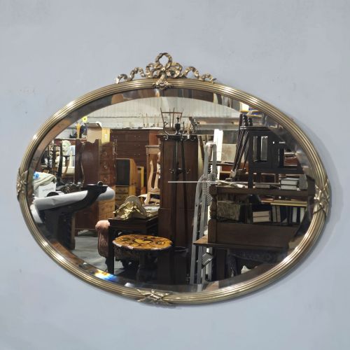 VICTORIAN OVAL BRASS MIRROR