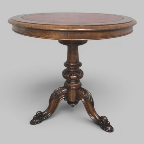VICTORIAN WALNUT SWIVEL LIBRARY TABLE