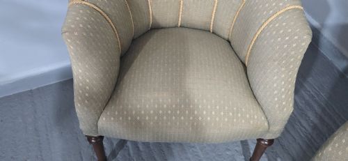 FINE PAIR FRENCH WALNUT TUB CHAIRS - ADDITIONAL PHOTO 5