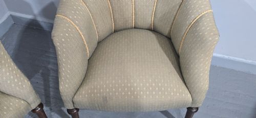FINE PAIR FRENCH WALNUT TUB CHAIRS - ADDITIONAL PHOTO 7