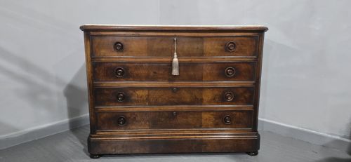 SUPERB FRENCH WALNUT COMMODE CHEST OF DRAWERS - ADDITIONAL PHOTO 2