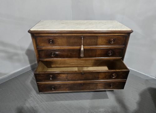 SUPERB FRENCH WALNUT COMMODE CHEST OF DRAWERS - ADDITIONAL PHOTO 9