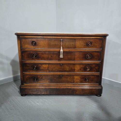 SUPERB FRENCH WALNUT COMMODE CHEST OF DRAWERS - ADDITIONAL PHOTO 1