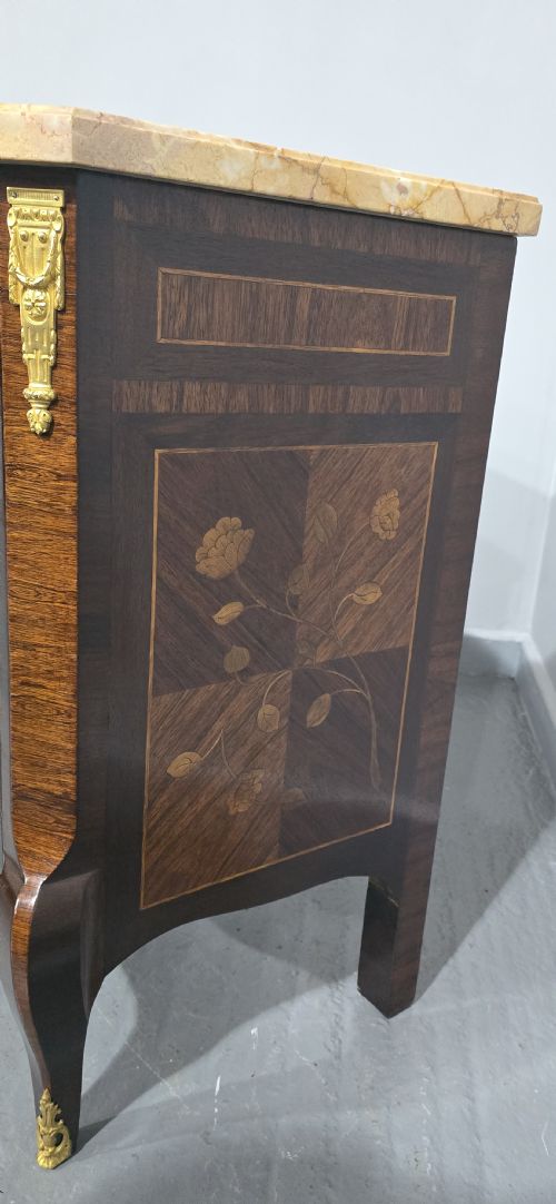 EXCELLENT QUALITY FRENCH MARQUETRY COMMODE CHEST OF DRAWERS - ADDITIONAL PHOTO 5
