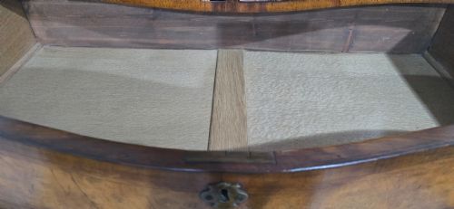 SUPERB SERPENTINE BURR WALNUT CHEST ON CHEST OF DRAWERS - ADDITIONAL PHOTO 11