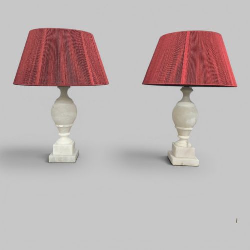 SUPER PAIR MARBLE TABLE LAMPS