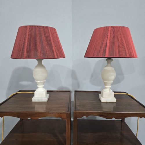 SUPER PAIR MARBLE TABLE LAMPS - ADDITIONAL PHOTO 6