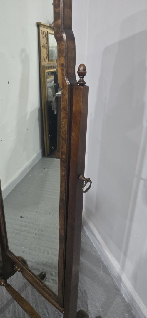 QUEEN ANNE WALNUT CHEVAL MIRROR - ADDITIONAL PHOTO 3