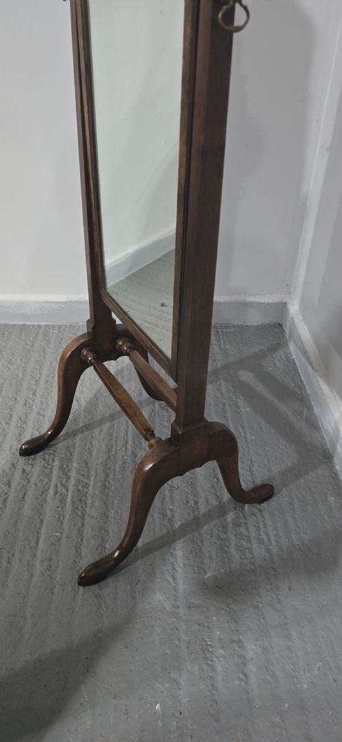 QUEEN ANNE WALNUT CHEVAL MIRROR - ADDITIONAL PHOTO 6