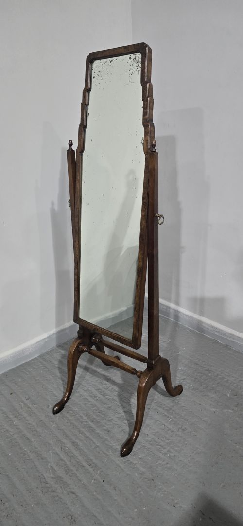 QUEEN ANNE WALNUT CHEVAL MIRROR - ADDITIONAL PHOTO 8