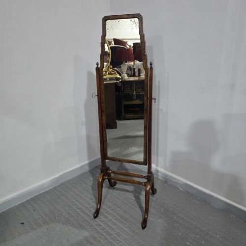 QUEEN ANNE WALNUT CHEVAL MIRROR - ADDITIONAL PHOTO 1
