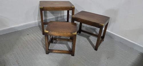 GOOD MAHOGANY CAMPAIGN NEST OF THREE TABLES - ADDITIONAL PHOTO 6