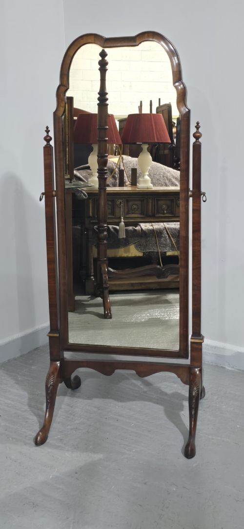 QUEEN ANNE WALNUT CHEVAL MIRROR - ADDITIONAL PHOTO 1