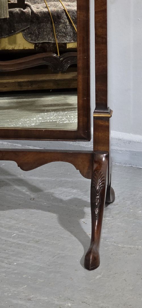 QUEEN ANNE WALNUT CHEVAL MIRROR - ADDITIONAL PHOTO 3