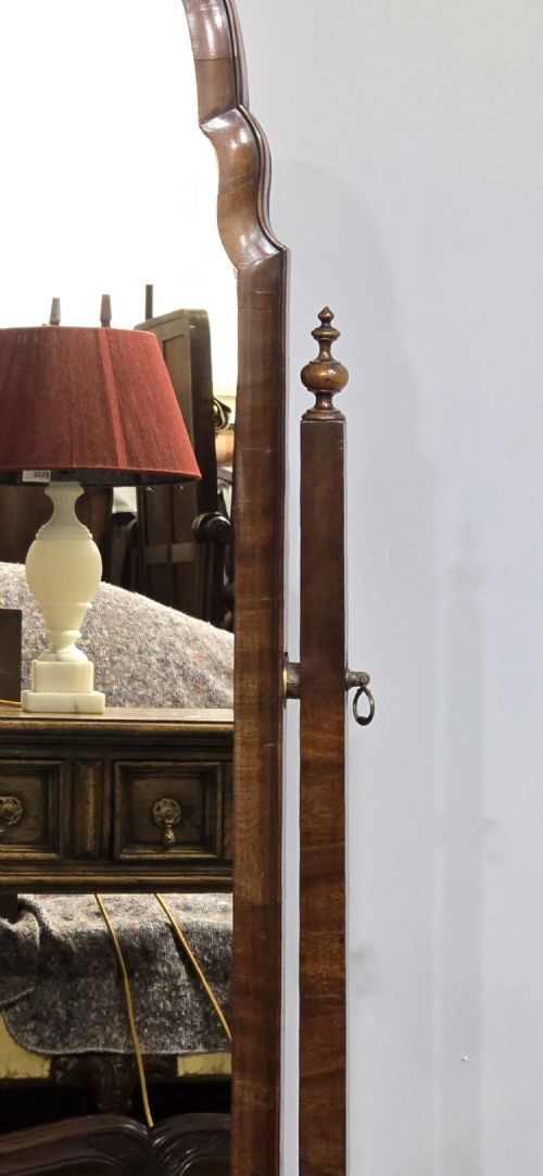 QUEEN ANNE WALNUT CHEVAL MIRROR - ADDITIONAL PHOTO 4