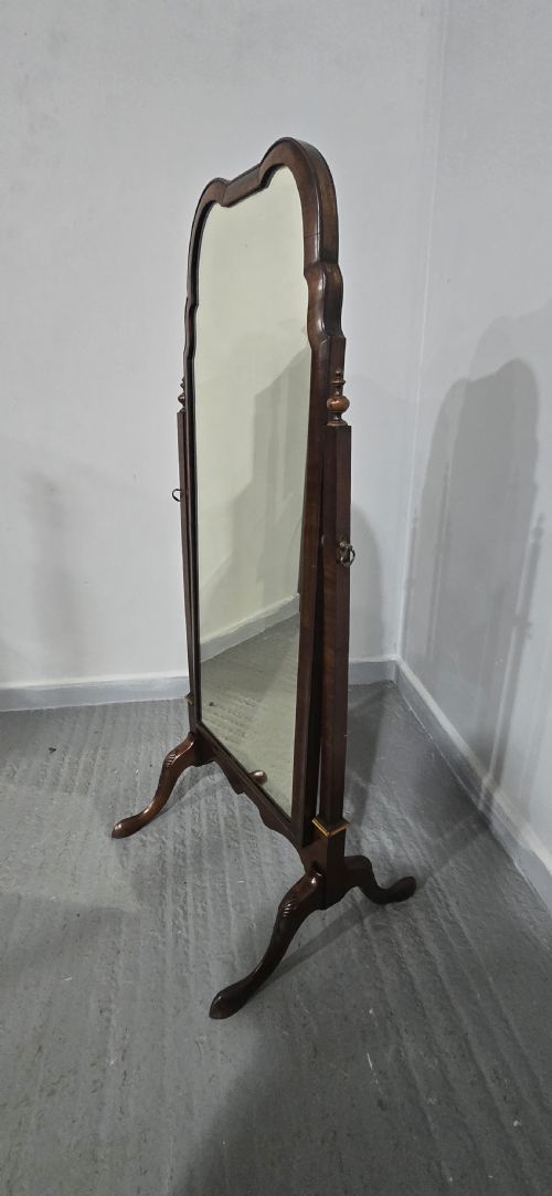QUEEN ANNE WALNUT CHEVAL MIRROR - ADDITIONAL PHOTO 7