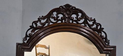 SUPERB FRENCH MAHOGANY CHEVAL MIRROR - ADDITIONAL PHOTO 2
