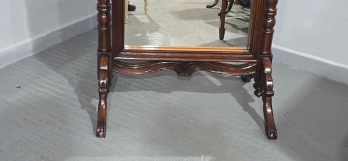 SUPERB FRENCH MAHOGANY CHEVAL MIRROR - ADDITIONAL PHOTO 7