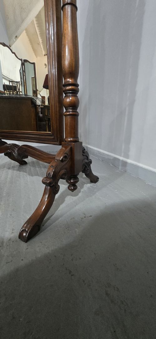 SUPERB FRENCH MAHOGANY CHEVAL MIRROR - ADDITIONAL PHOTO 12