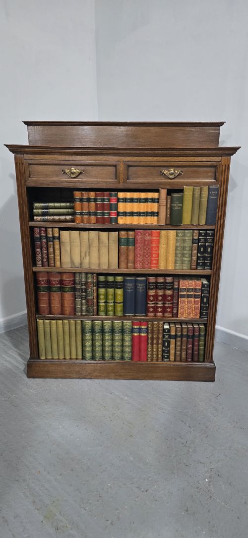 TOP QUALITY OAK OPEN ADJUSTABLE LIBRARY BOOKCASE - ADDITIONAL PHOTO 2