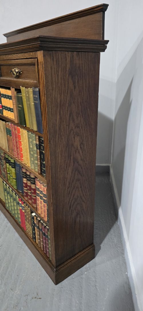 TOP QUALITY OAK OPEN ADJUSTABLE LIBRARY BOOKCASE - ADDITIONAL PHOTO 6