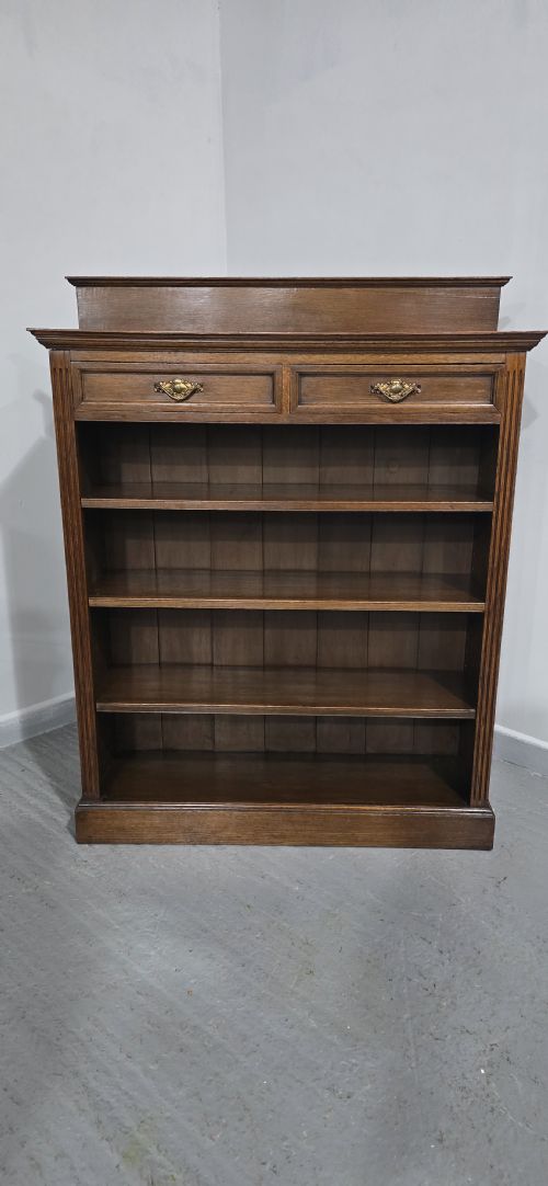 TOP QUALITY OAK OPEN ADJUSTABLE LIBRARY BOOKCASE - ADDITIONAL PHOTO 10