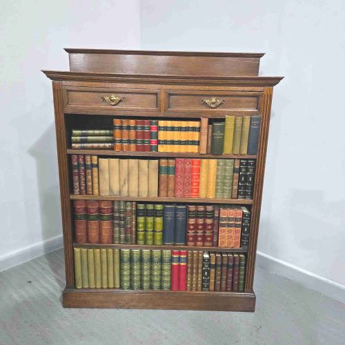 TOP QUALITY OAK OPEN ADJUSTABLE LIBRARY BOOKCASE - ADDITIONAL PHOTO 1