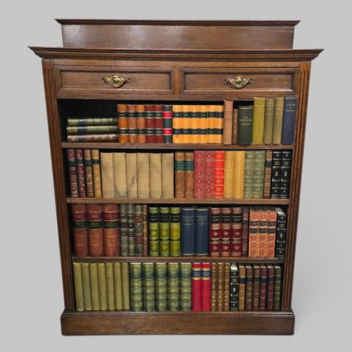 TOP QUALITY OAK OPEN ADJUSTABLE LIBRARY BOOKCASE