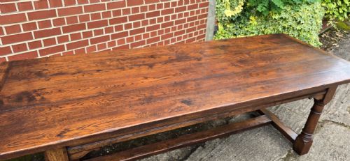 OUTSTANDING OAK REFRECTORY KITCHEN FARMHOUSE DINING TABLE - ADDITIONAL PHOTO 8