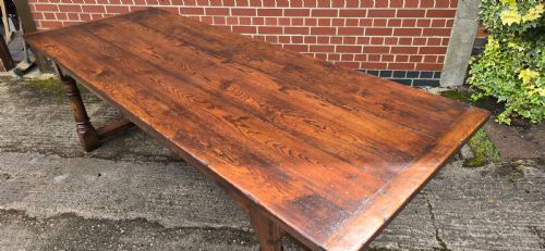 OUTSTANDING OAK REFRECTORY KITCHEN FARMHOUSE DINING TABLE - ADDITIONAL PHOTO 9