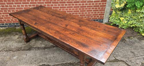OUTSTANDING OAK REFRECTORY KITCHEN FARMHOUSE DINING TABLE - ADDITIONAL PHOTO 10