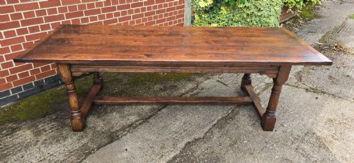 OUTSTANDING OAK REFRECTORY KITCHEN FARMHOUSE DINING TABLE - ADDITIONAL PHOTO 11