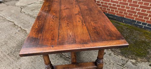 OUTSTANDING OAK REFRECTORY KITCHEN FARMHOUSE DINING TABLE - ADDITIONAL PHOTO 14