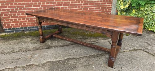 OUTSTANDING OAK REFRECTORY KITCHEN FARMHOUSE DINING TABLE - ADDITIONAL PHOTO 16