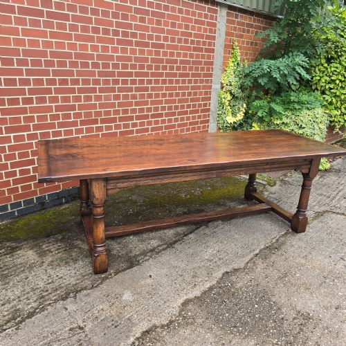 OUTSTANDING OAK REFRECTORY KITCHEN FARMHOUSE DINING TABLE - ADDITIONAL PHOTO 2