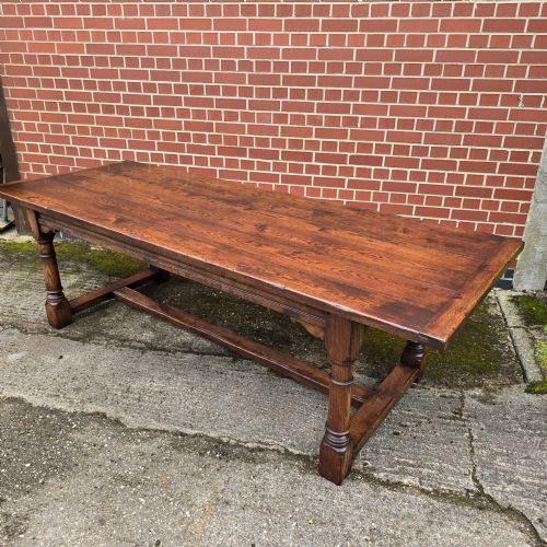 OUTSTANDING OAK REFRECTORY KITCHEN FARMHOUSE DINING TABLE - ADDITIONAL PHOTO 3