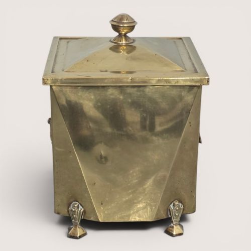BRASS ART DECO COAL BIN