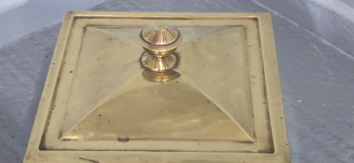 BRASS ART DECO COAL BIN - ADDITIONAL PHOTO 3