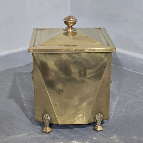 BRASS ART DECO COAL BIN - ADDITIONAL PHOTO 1